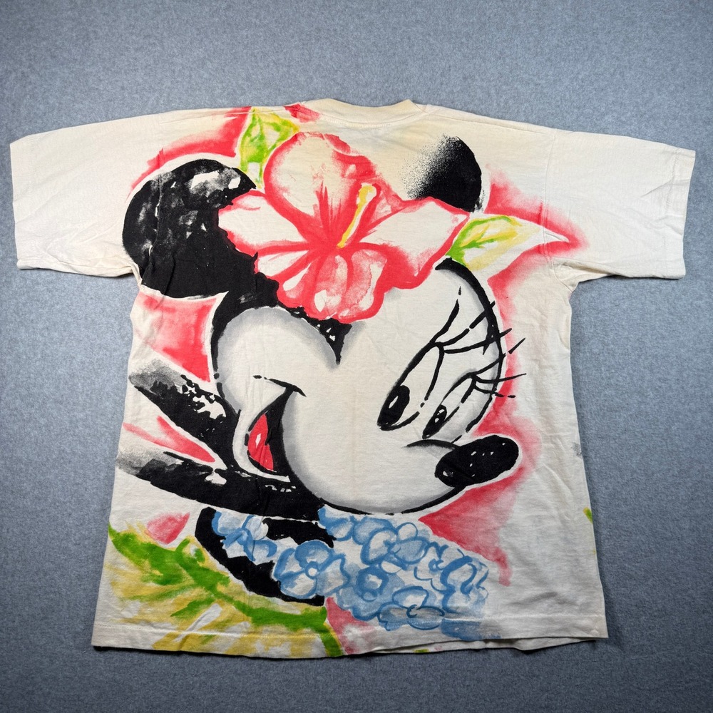 Mickey & Co T‑Shirt Men's XL Beige Minnie Mouse Graphic USA Made Jerry Leigh 90s - Picture 7 of 7